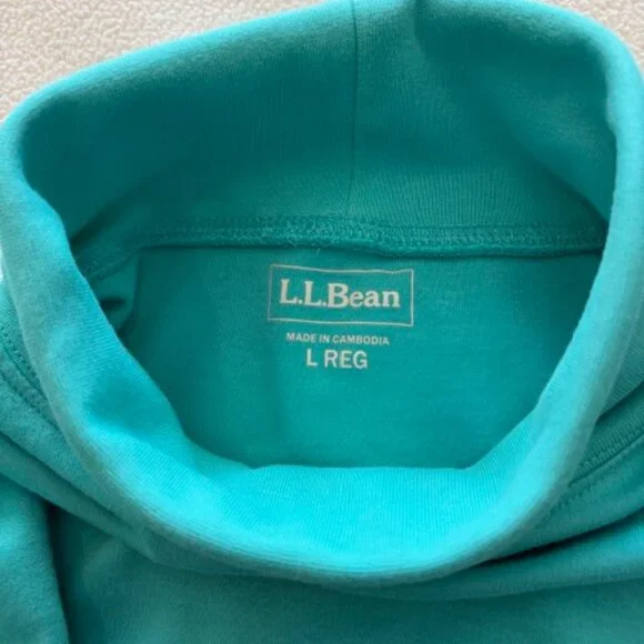 L.L. Bean Women's Teal Turtleneck Sweater 100% cotton Size L Capsule basic - Picture 4 of 8